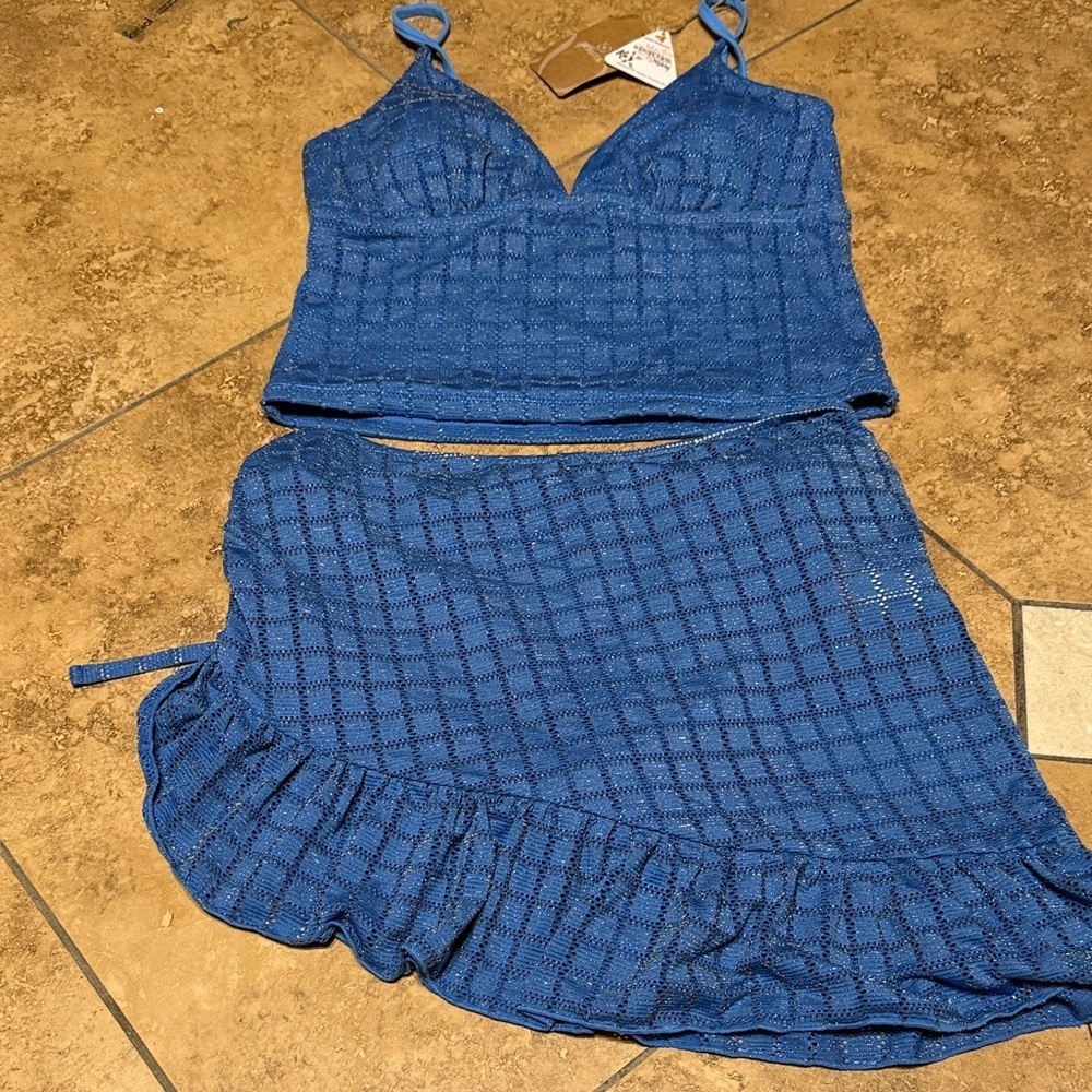 Blue Women's 3 piece Swim Set